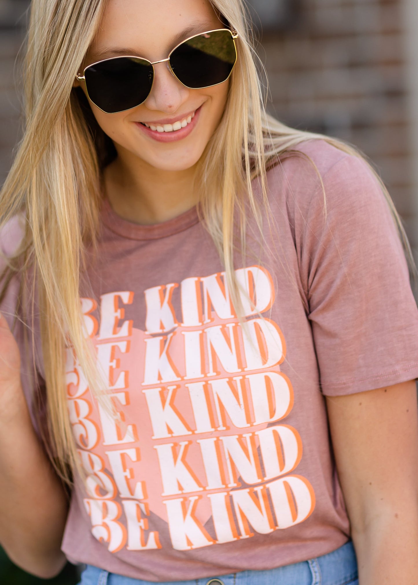 Mauve Be Kind Graphic Tee - FINAL SALE Tops