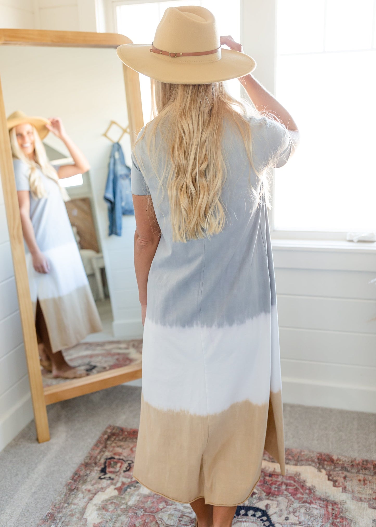 Mixed Gray Tie Dye Maxi Dress Dresses