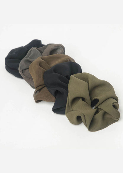 Moss Crepe Scrunchie 5 Pack Accessories Kitsch