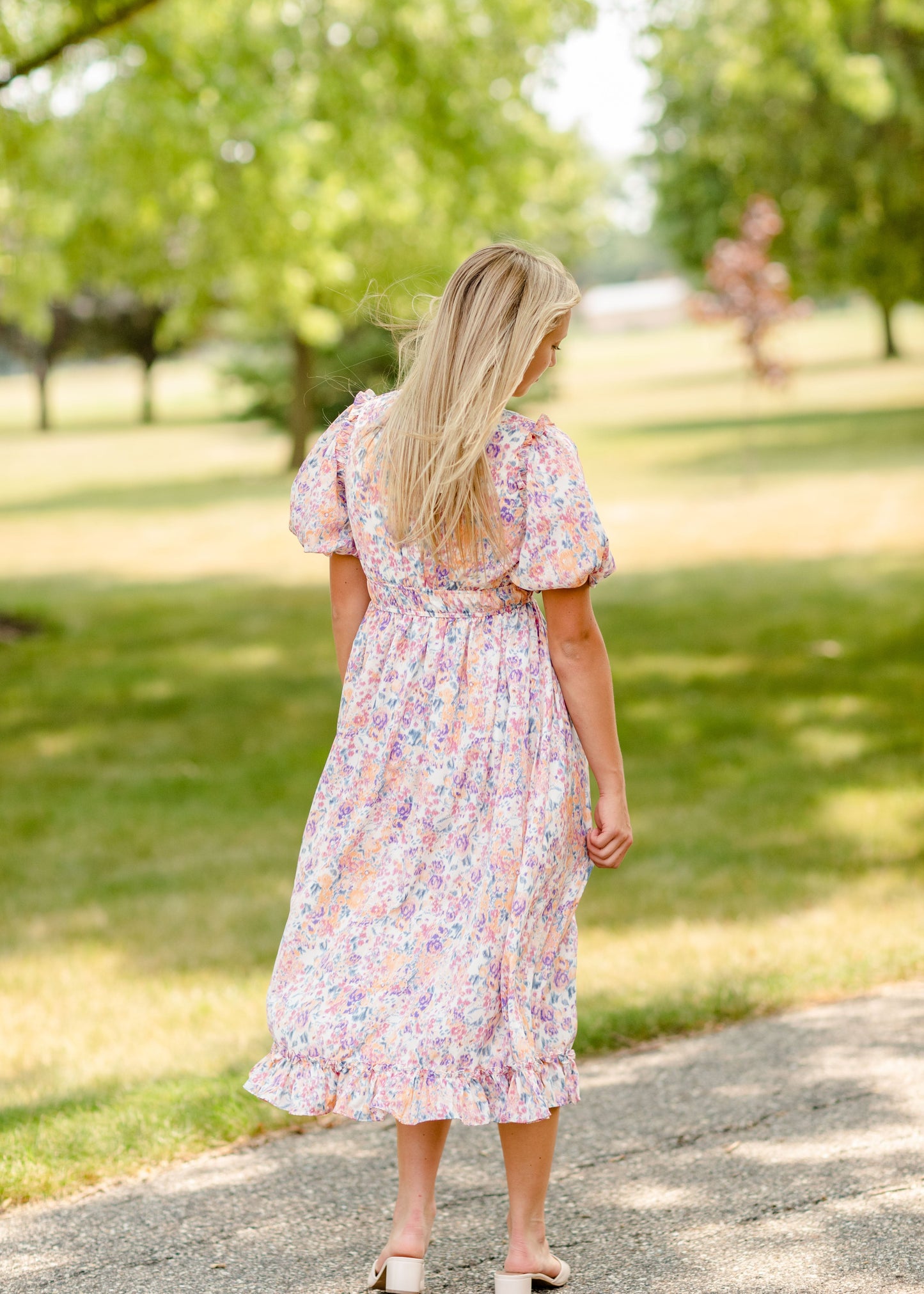 Multi Floral Button Down Midi Dress - FINAL SALE Dresses