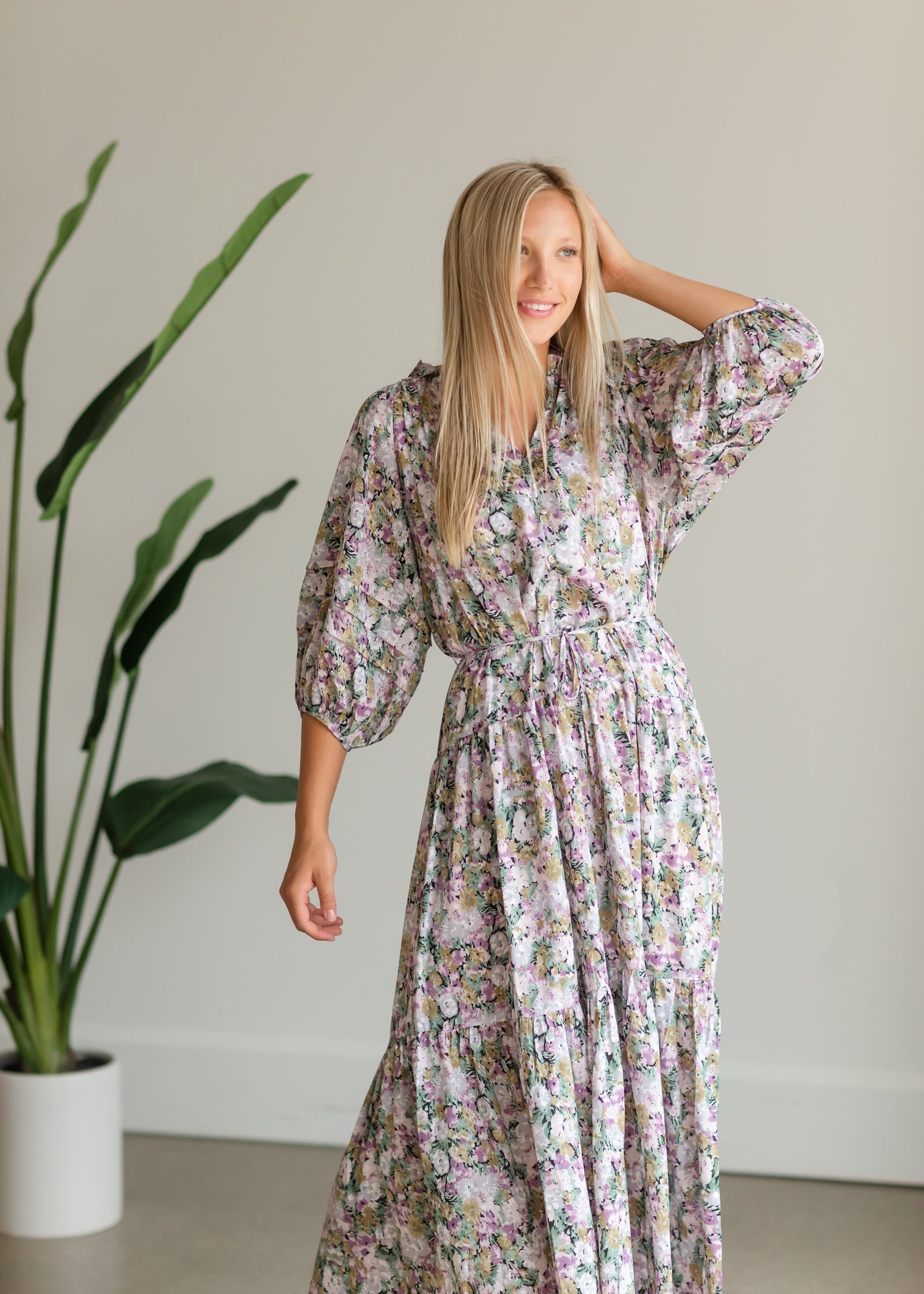 Multi Floral Tie Waist Maxi Dress - FINAL SALE Dresses