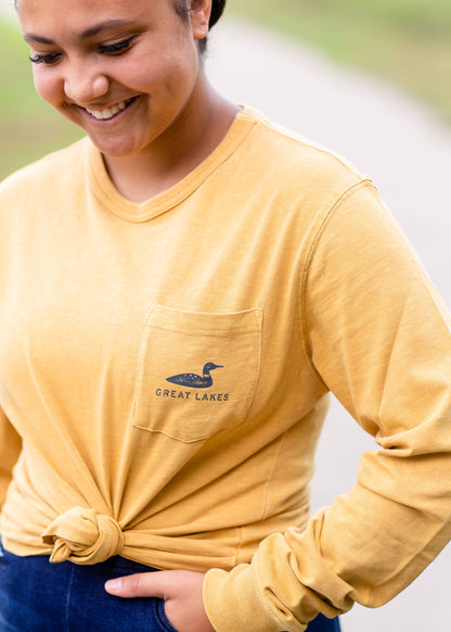 Mustard Long Sleeve Great Lakes Shirt Tops