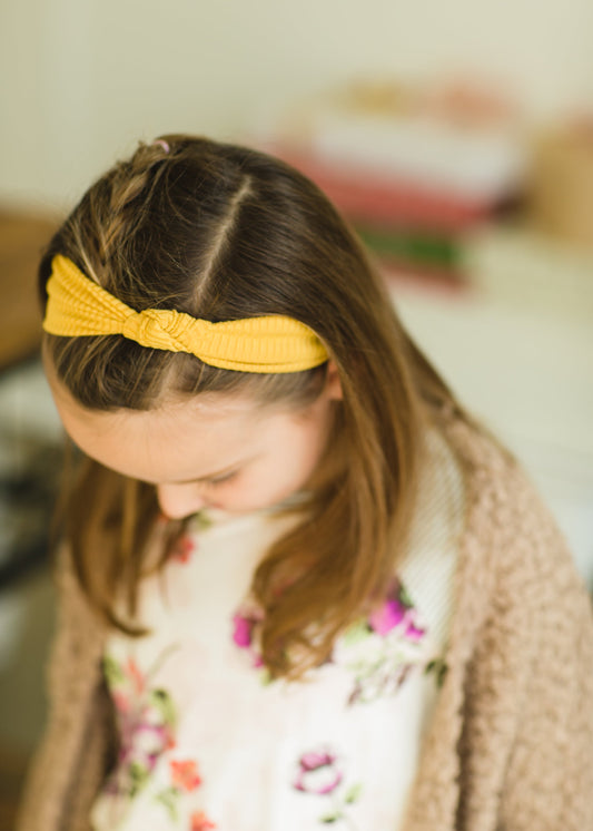 Mustard Ribbed Youth Headband - FINAL SALE Accessories