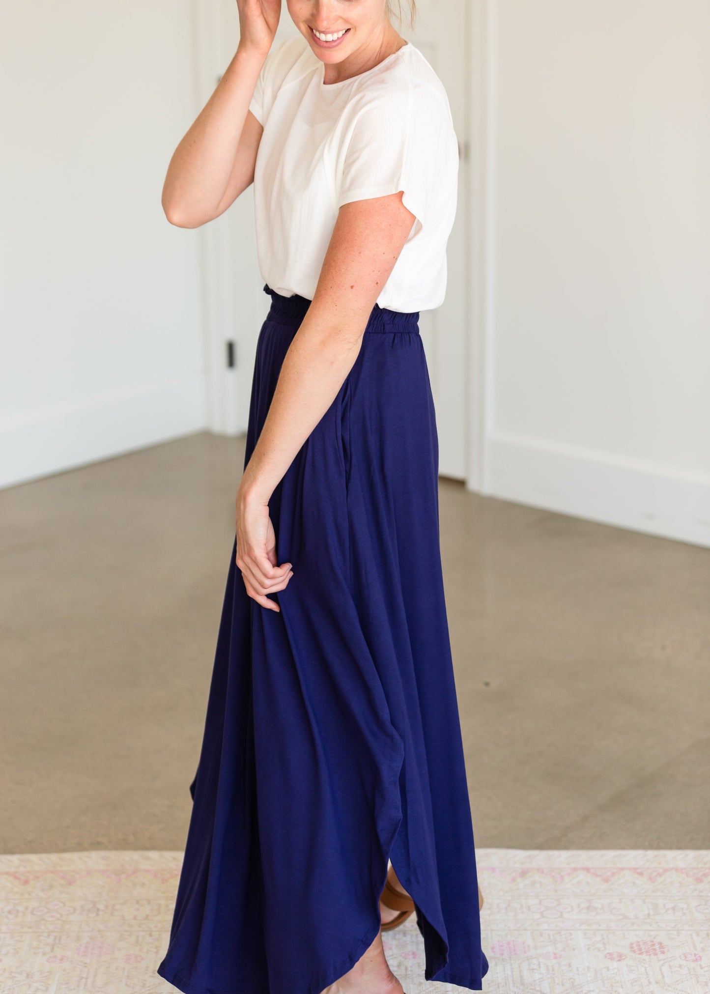 Navy Blue Jersey Maxi Skirt - FINAL SALE Skirts