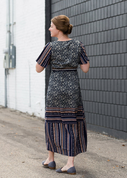 Navy Printed Maxi Dress - FINAL SALE Dresses