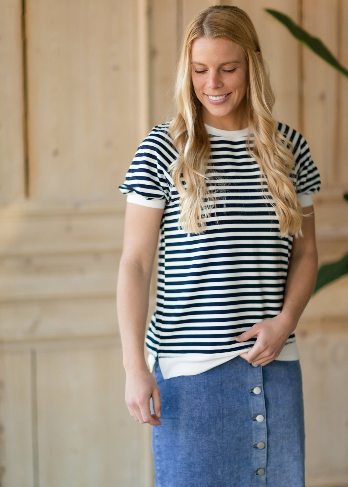 Navy Sailor Stripe Top - FINAL SALE Tops