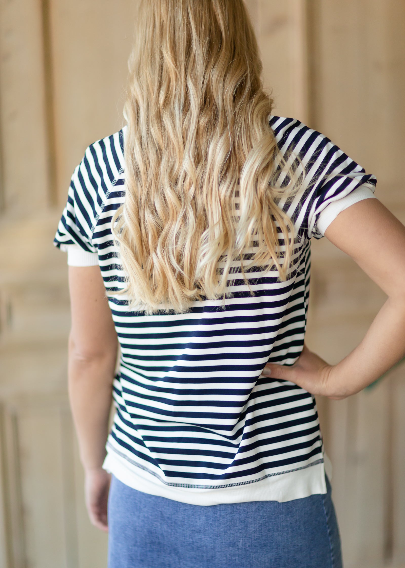 Navy Sailor Stripe Top - FINAL SALE Tops