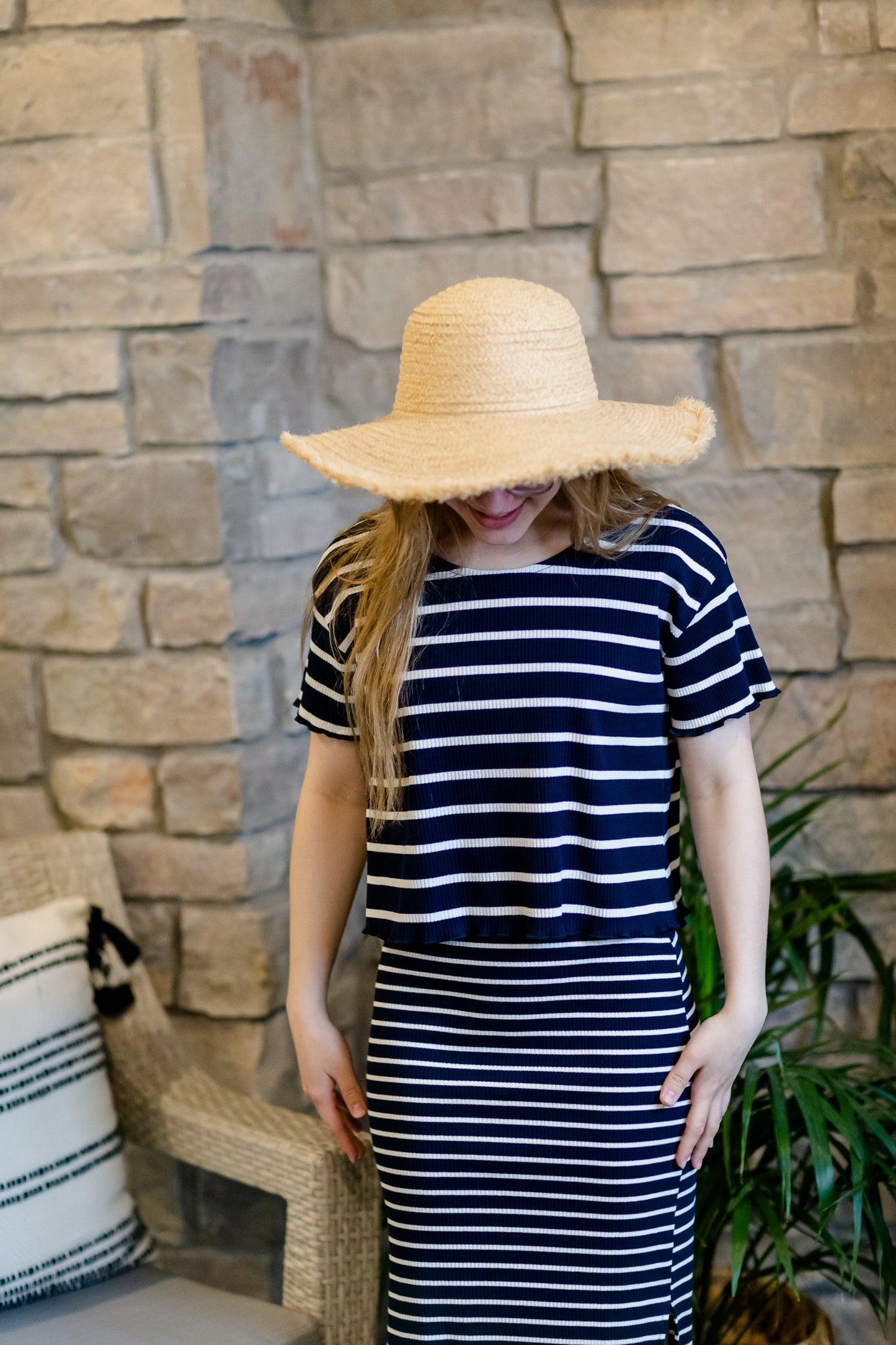 Navy Striped Knit Top and Dress Set - FINAL SALE Dresses