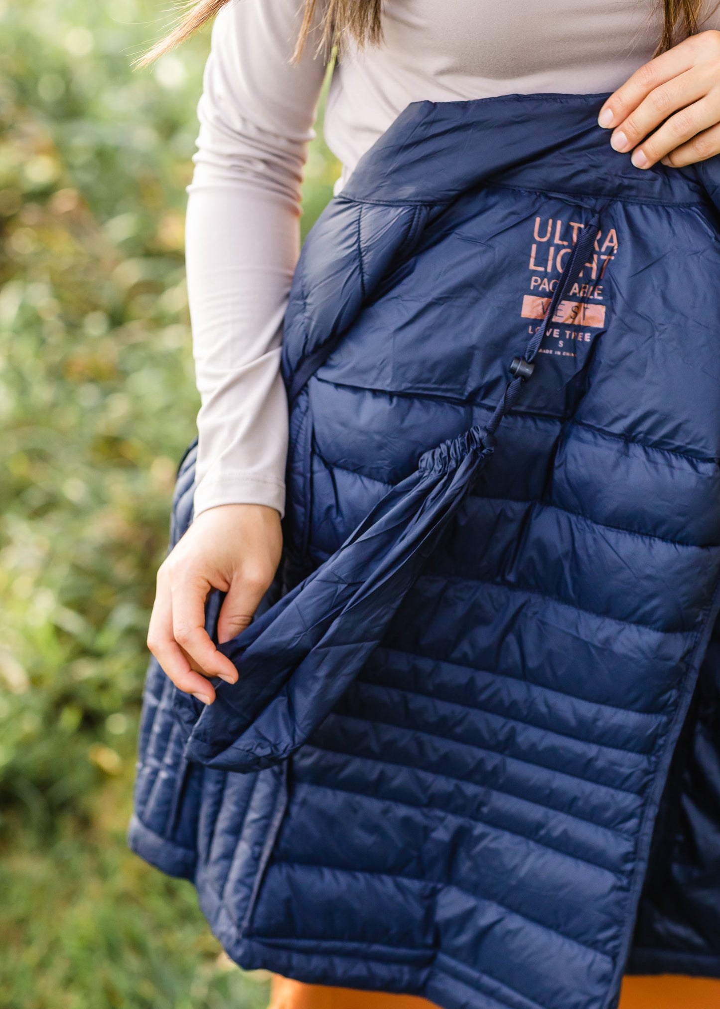 Navy Zip Up Padded Vest - FINAL SALE Tops