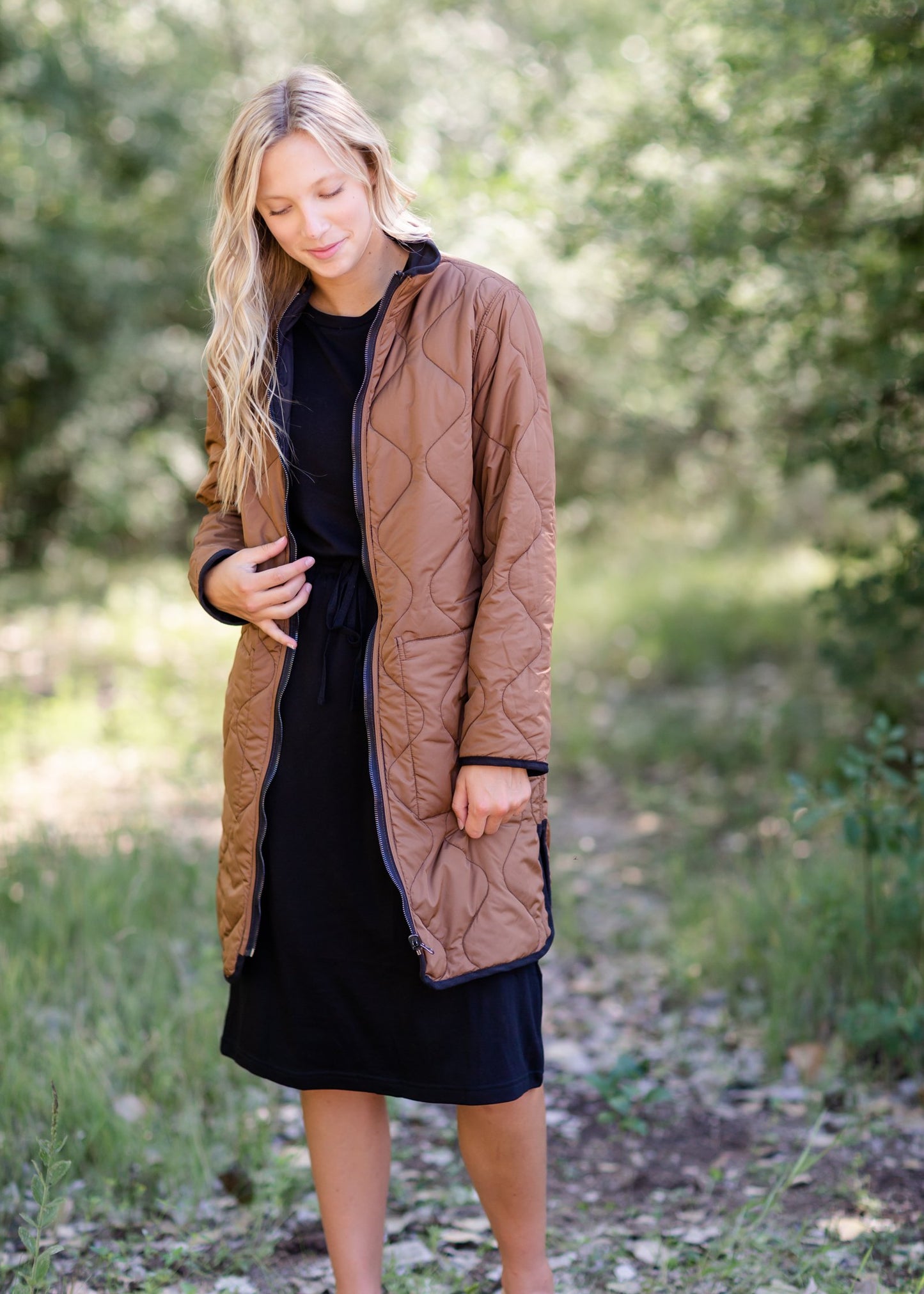 Nixie Black and Brown Reversible Quilted Jacket Tops Thread & Supply