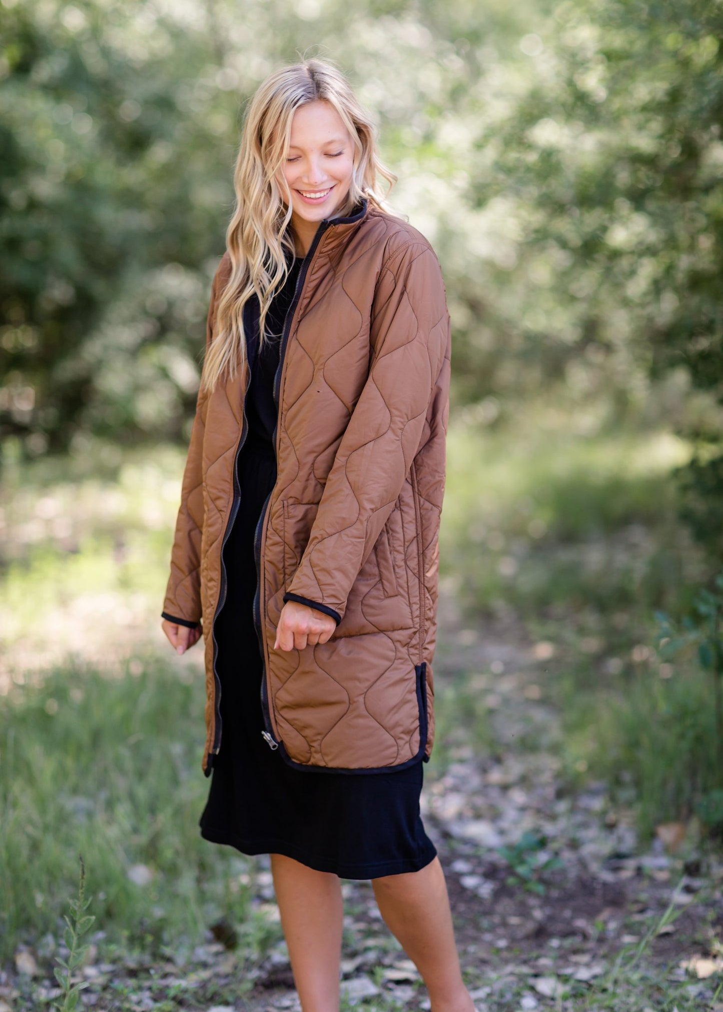 Nixie Black and Brown Reversible Quilted Jacket Tops Thread & Supply