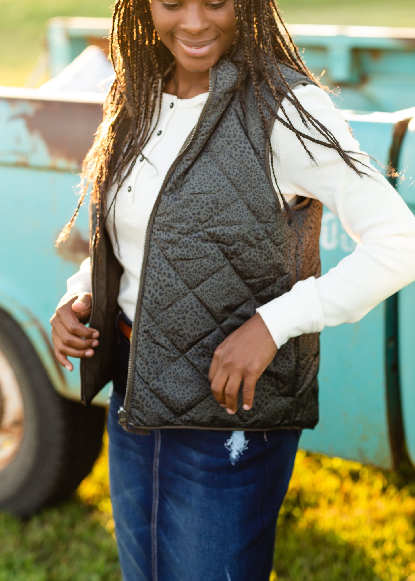 Olive Reversible Fenton Vest - FINAL SALE Tops