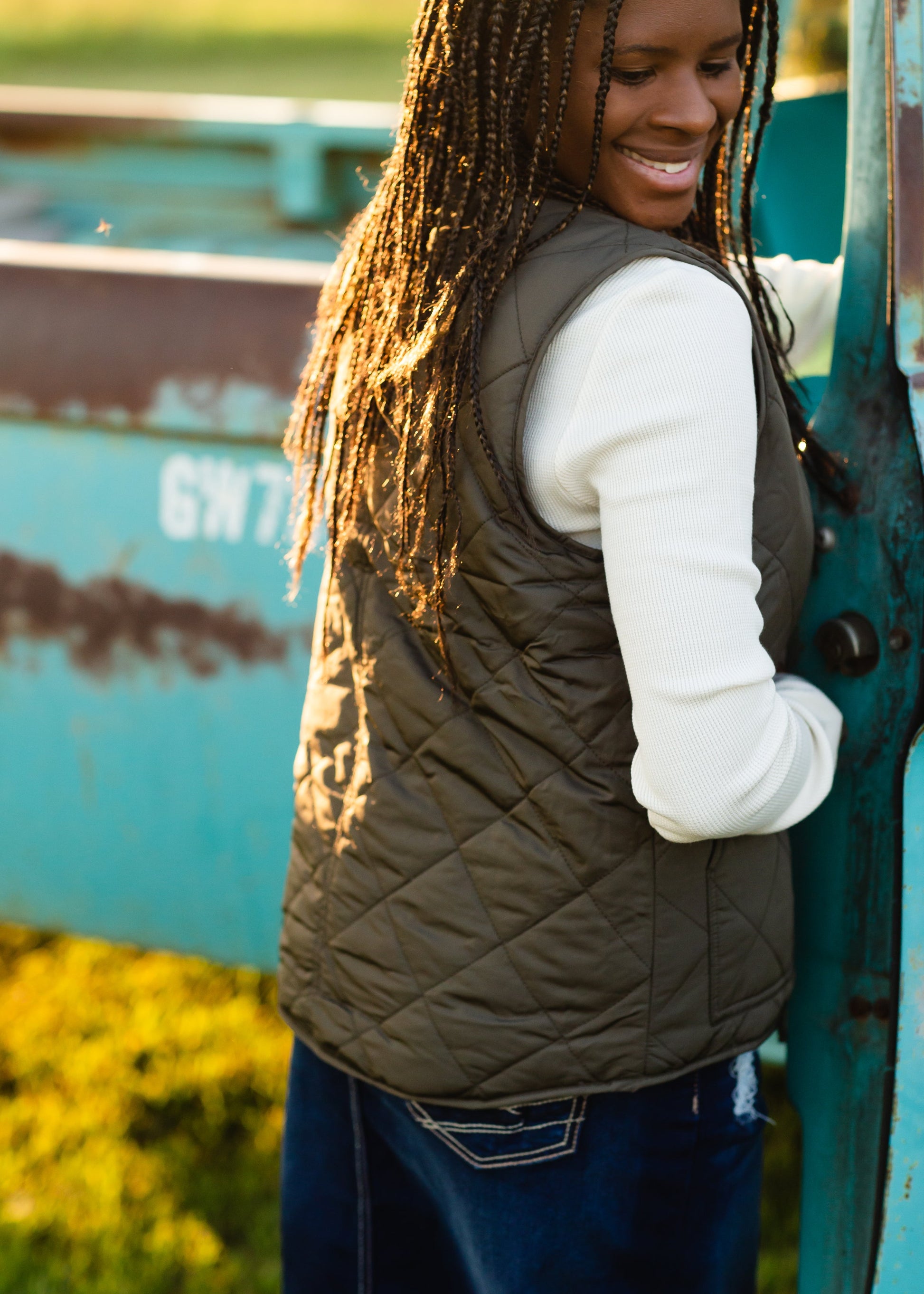 Olive Reversible Fenton Vest - FINAL SALE Tops