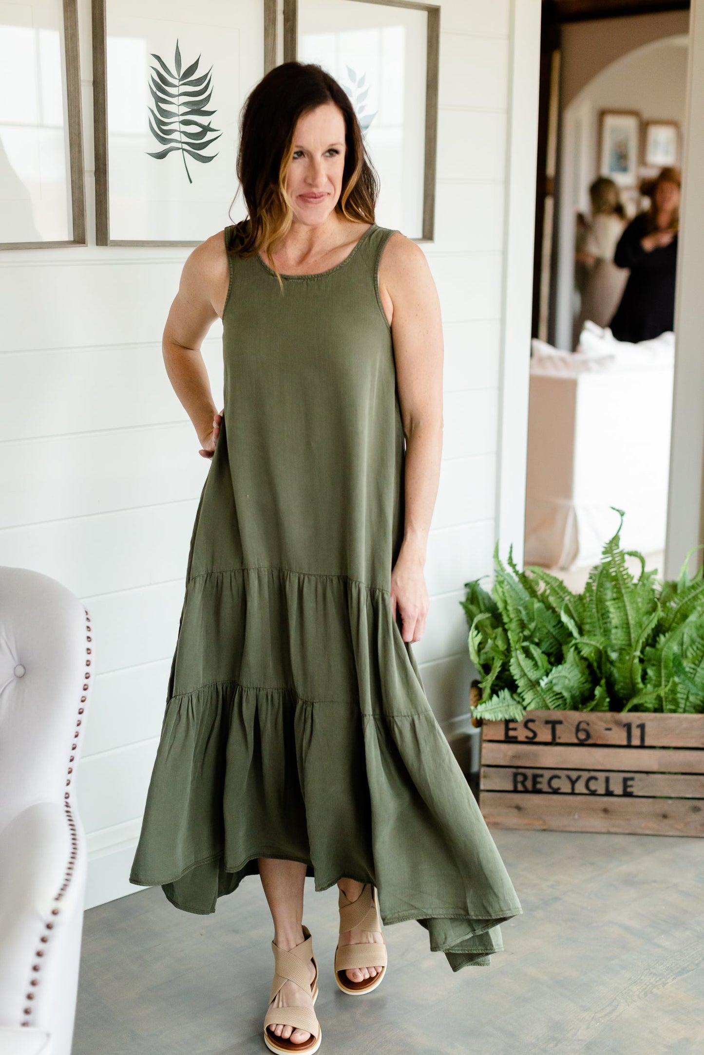 Olive Tiered Flowy Maxi Dress - FINAL SALE Dresses