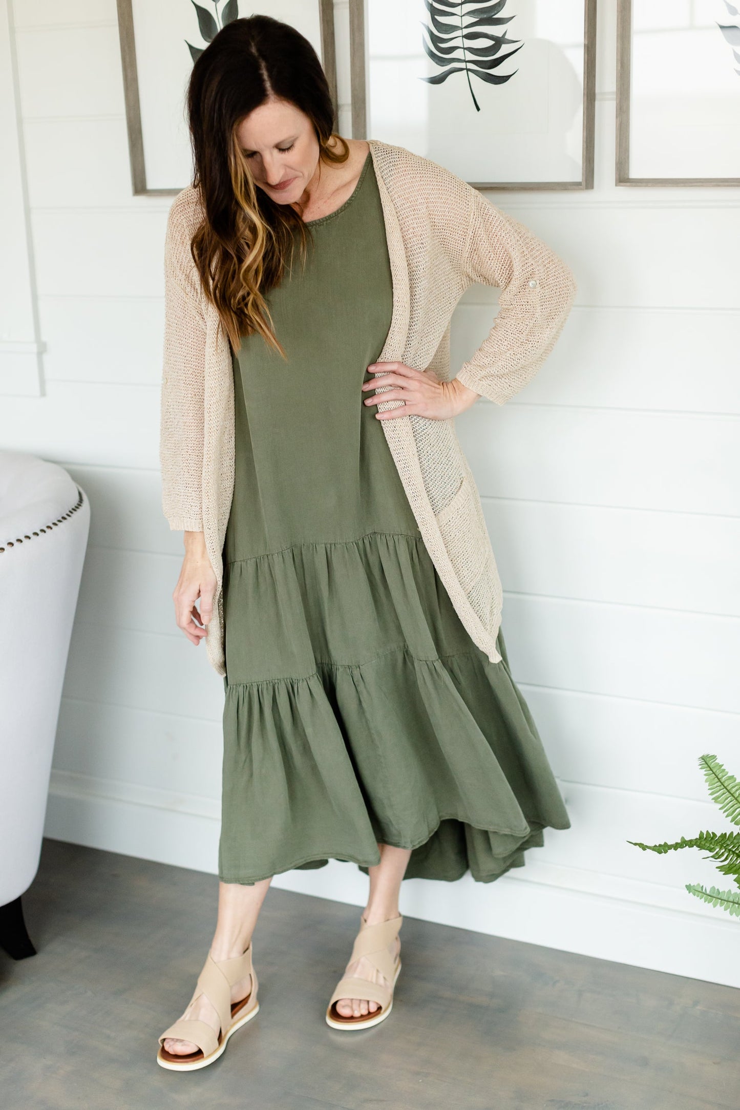 Olive Tiered Flowy Maxi Dress - FINAL SALE Dresses