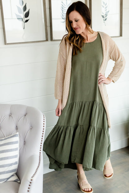 Olive Tiered Flowy Maxi Dress - FINAL SALE Dresses