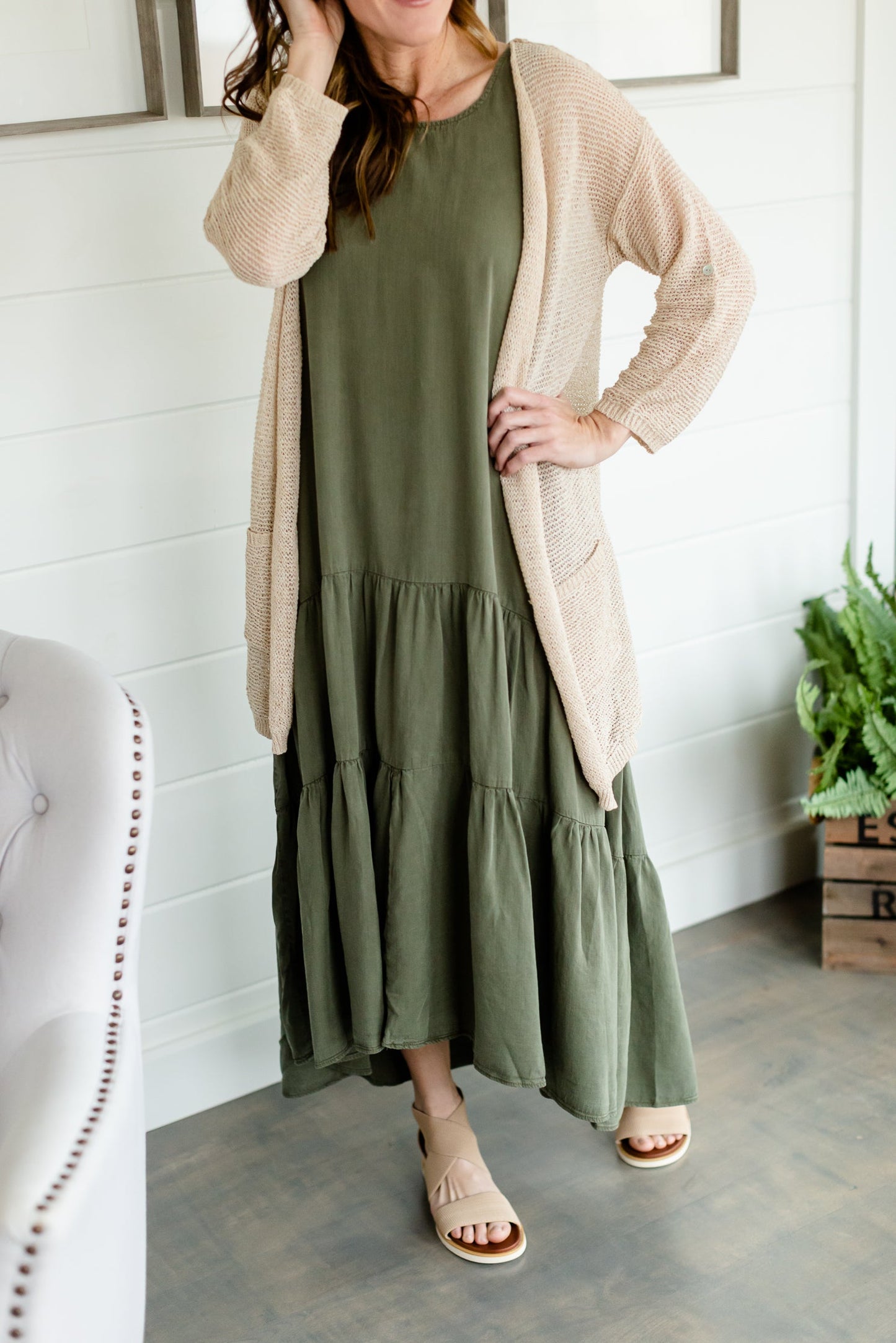 Olive Tiered Flowy Maxi Dress - FINAL SALE Dresses