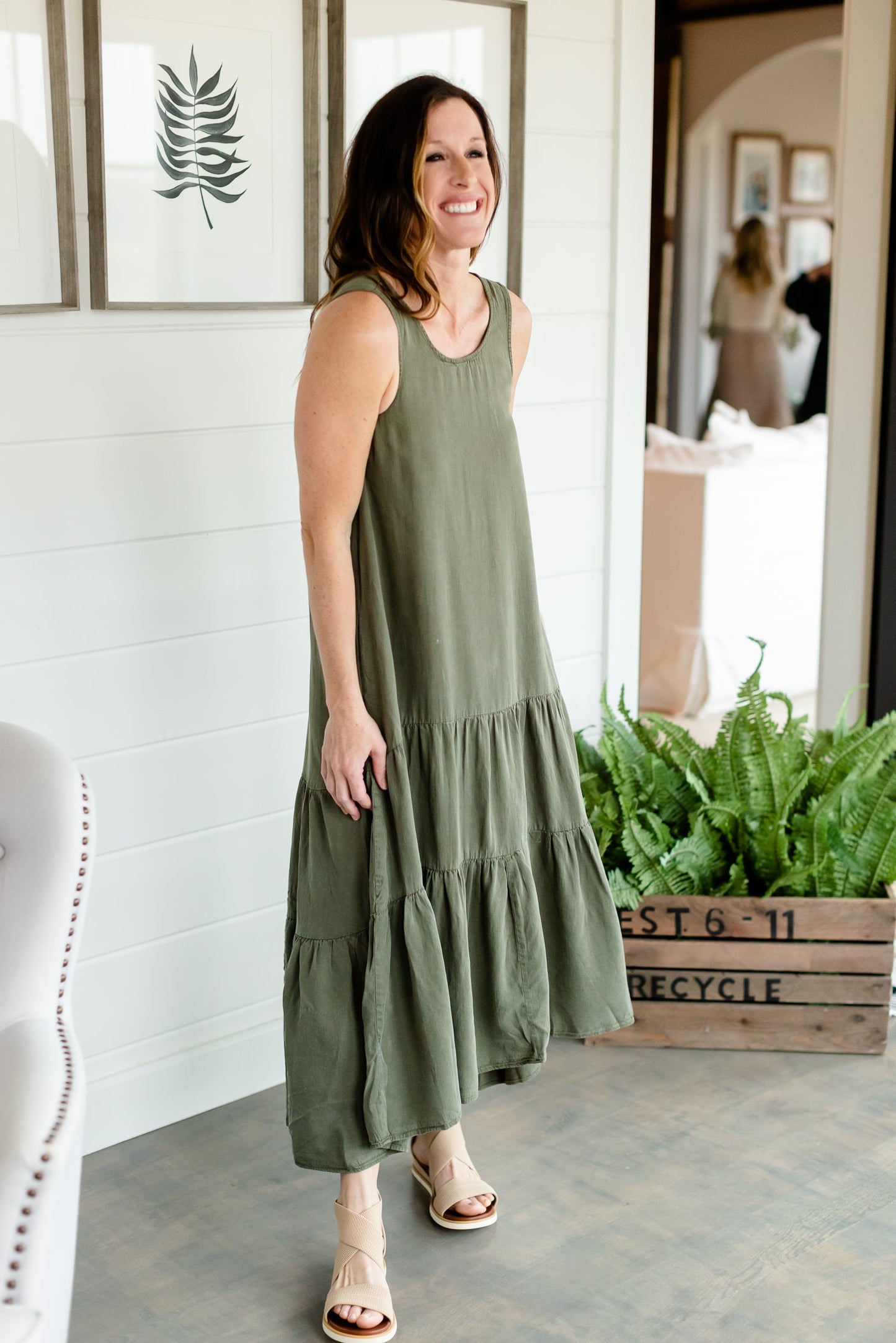 Olive Tiered Flowy Maxi Dress - FINAL SALE Dresses