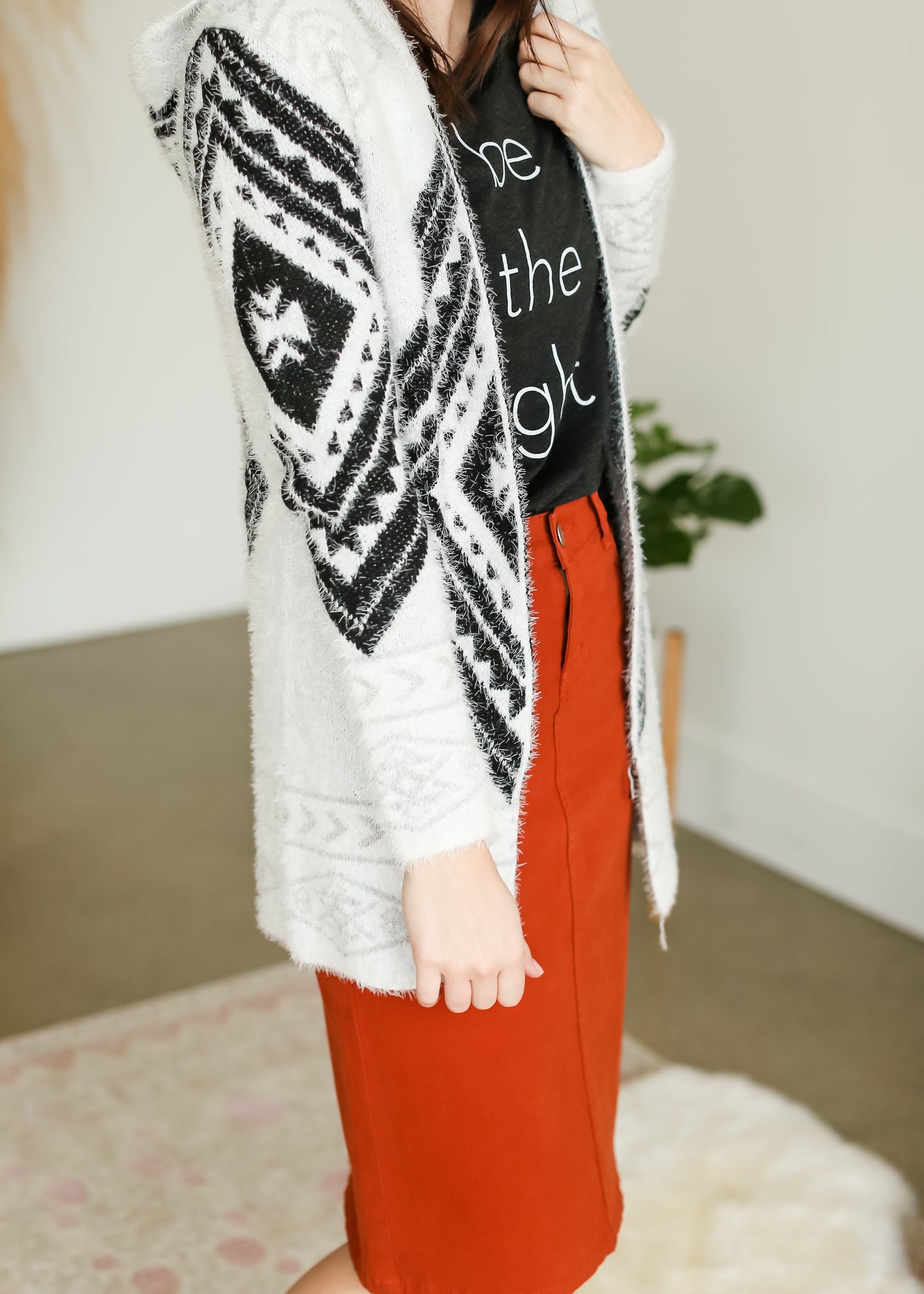 Open Front Aztec Cardigan - FINAL SALE Tops