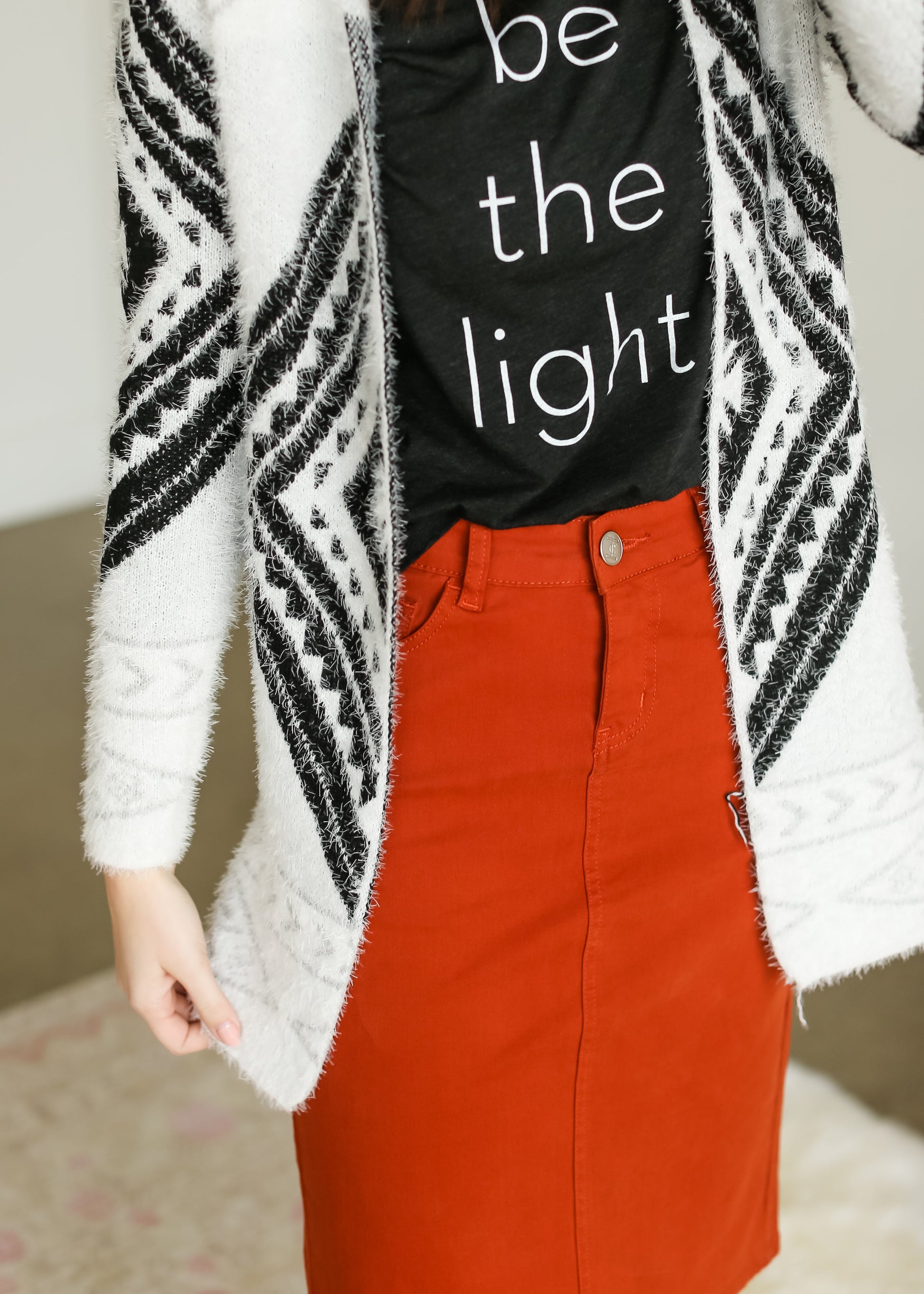 Open Front Aztec Cardigan - FINAL SALE Tops