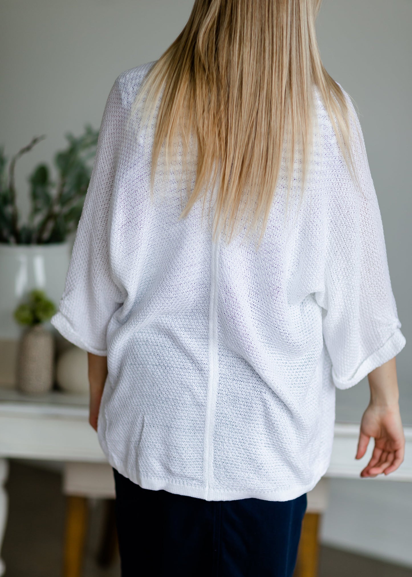 Open Front Textured Kimono Cardigan - FINAL SALE Tops