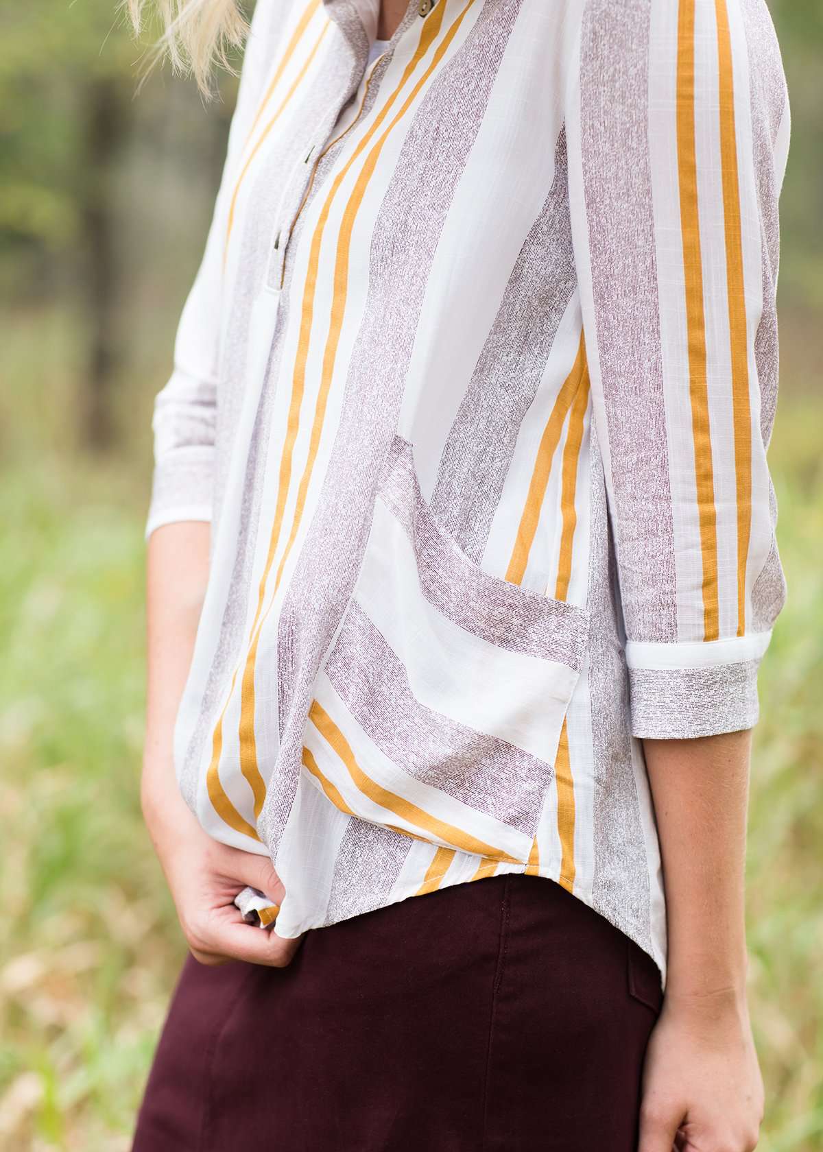 Oversize Stripe Blouse - FINAL SALE Tops