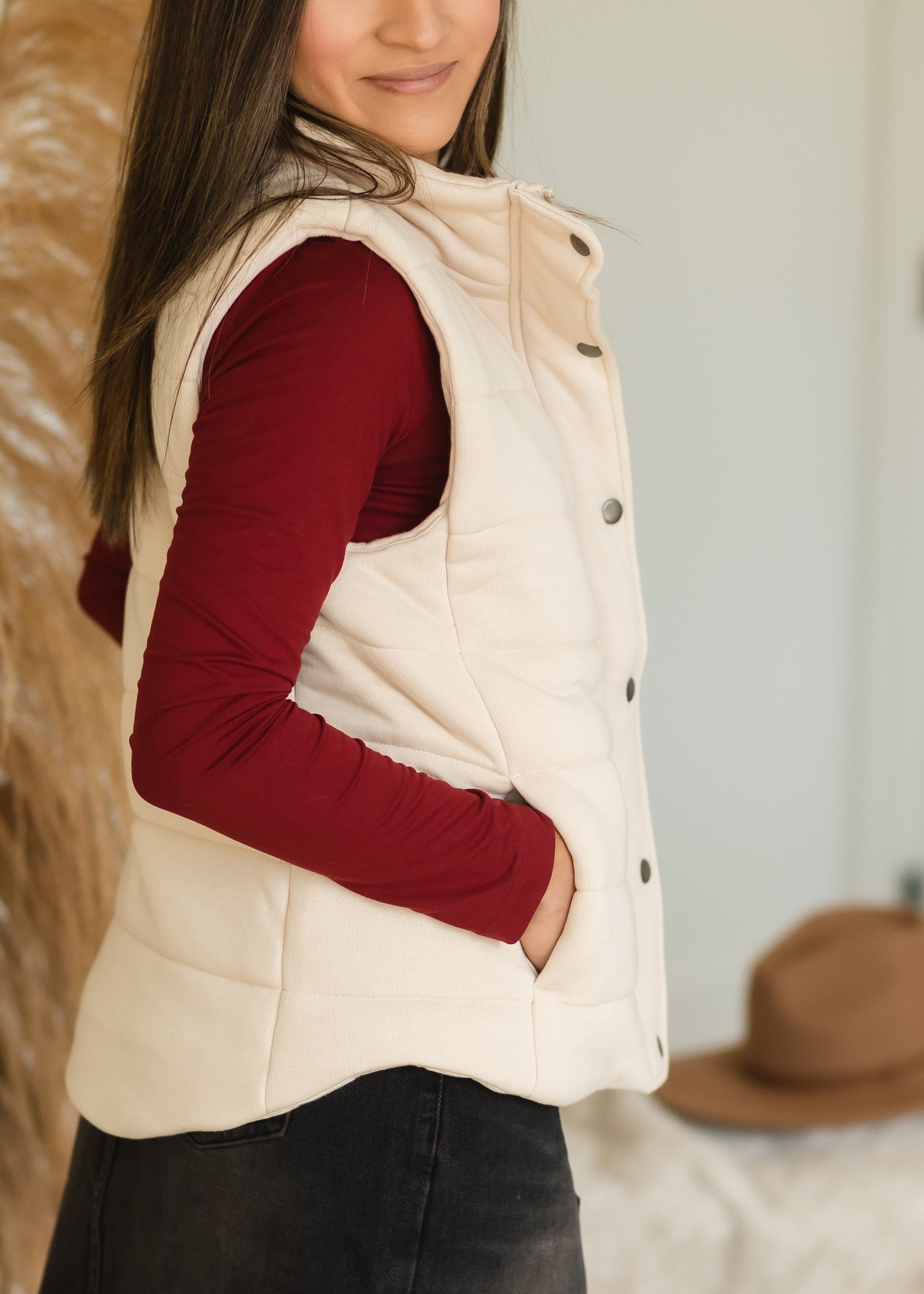 Padded Plush Zip Up Vest - FINAL SALE Shirt