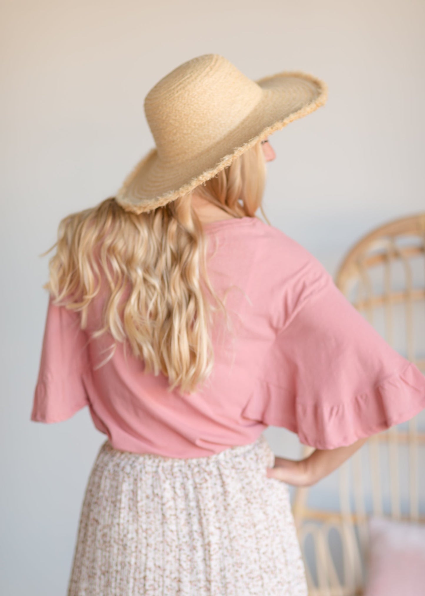 Pink Casual Ruffle Tee - FINAL SALE Tops