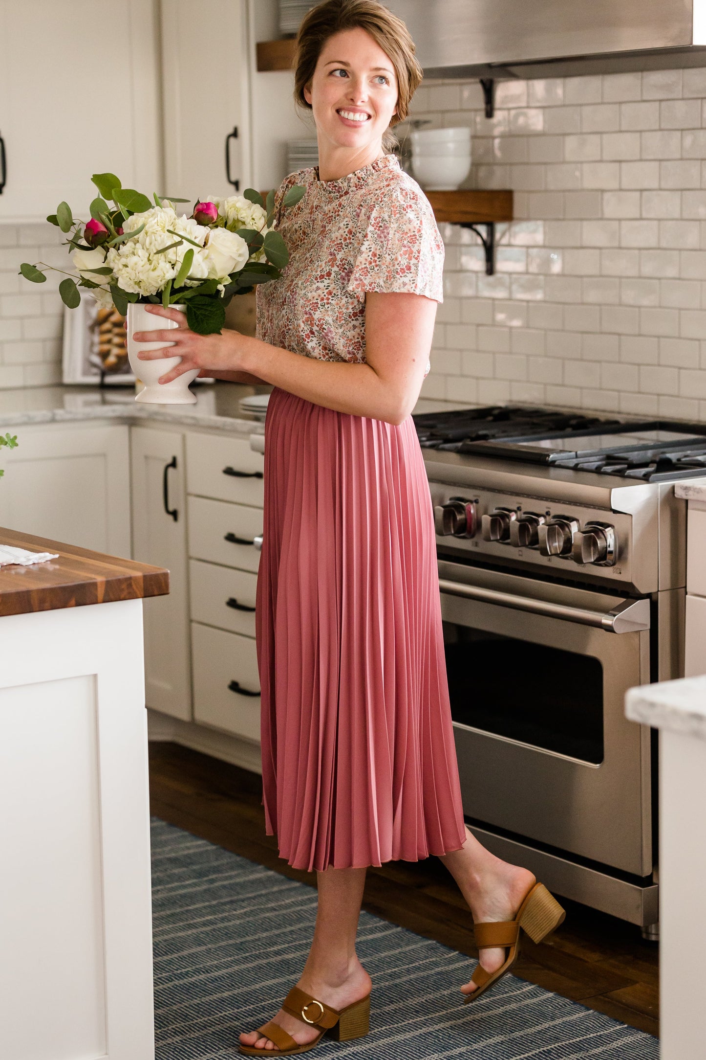 Pleated Mauve Midi Skirt - FINAL SALE Skirts