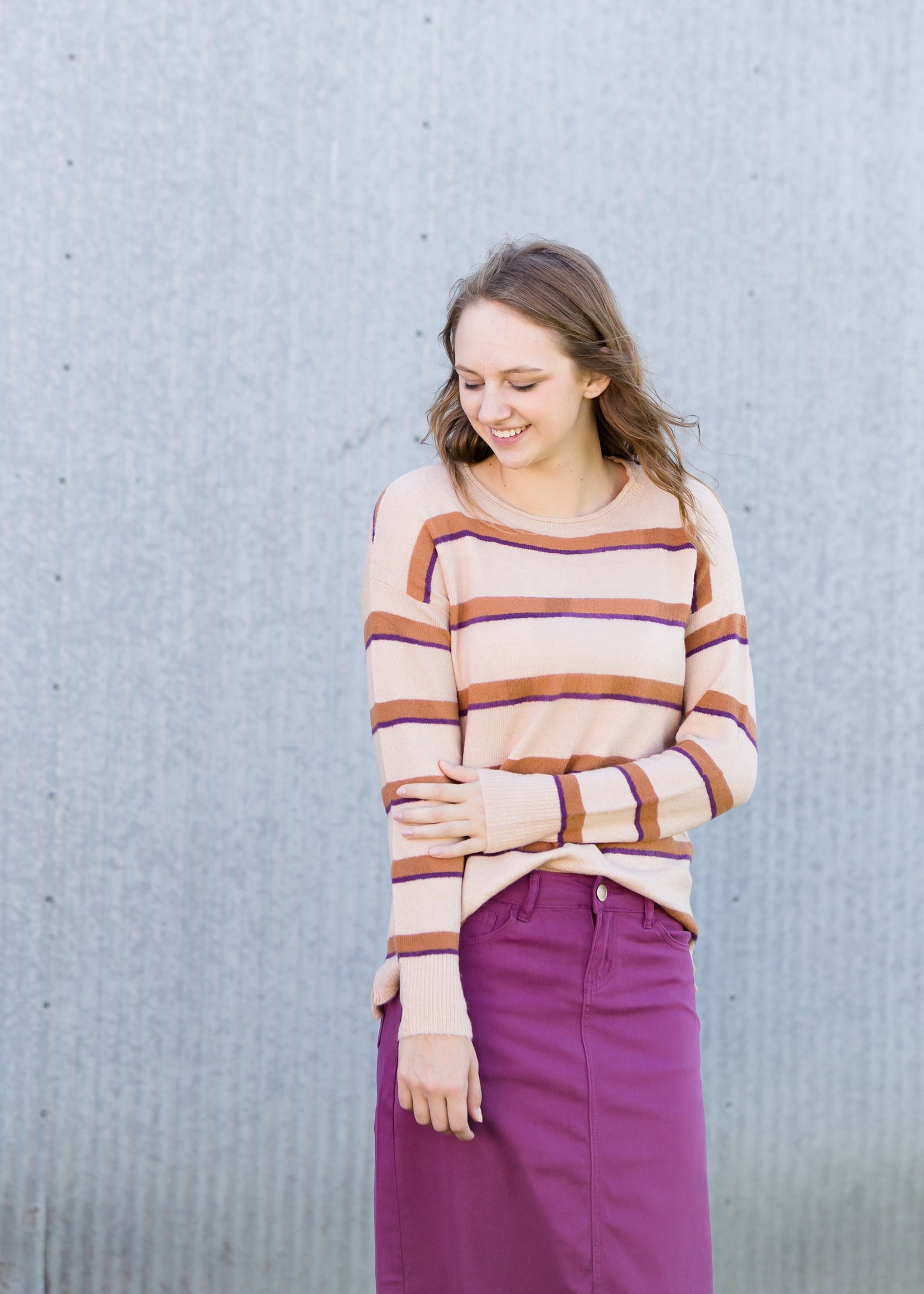 Pullover Striped Cozy Sweater - FINAL SALE Tops