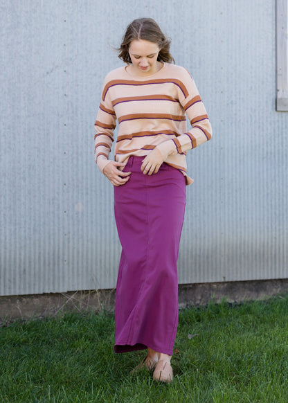 Pullover Striped Cozy Sweater - FINAL SALE Tops