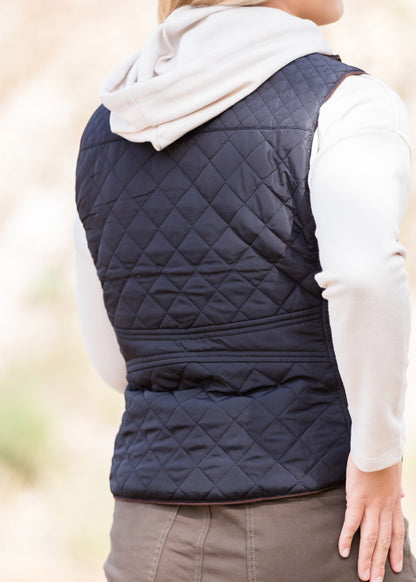 Quilted Contrast Puffer Vest - FINAL SALE Tops