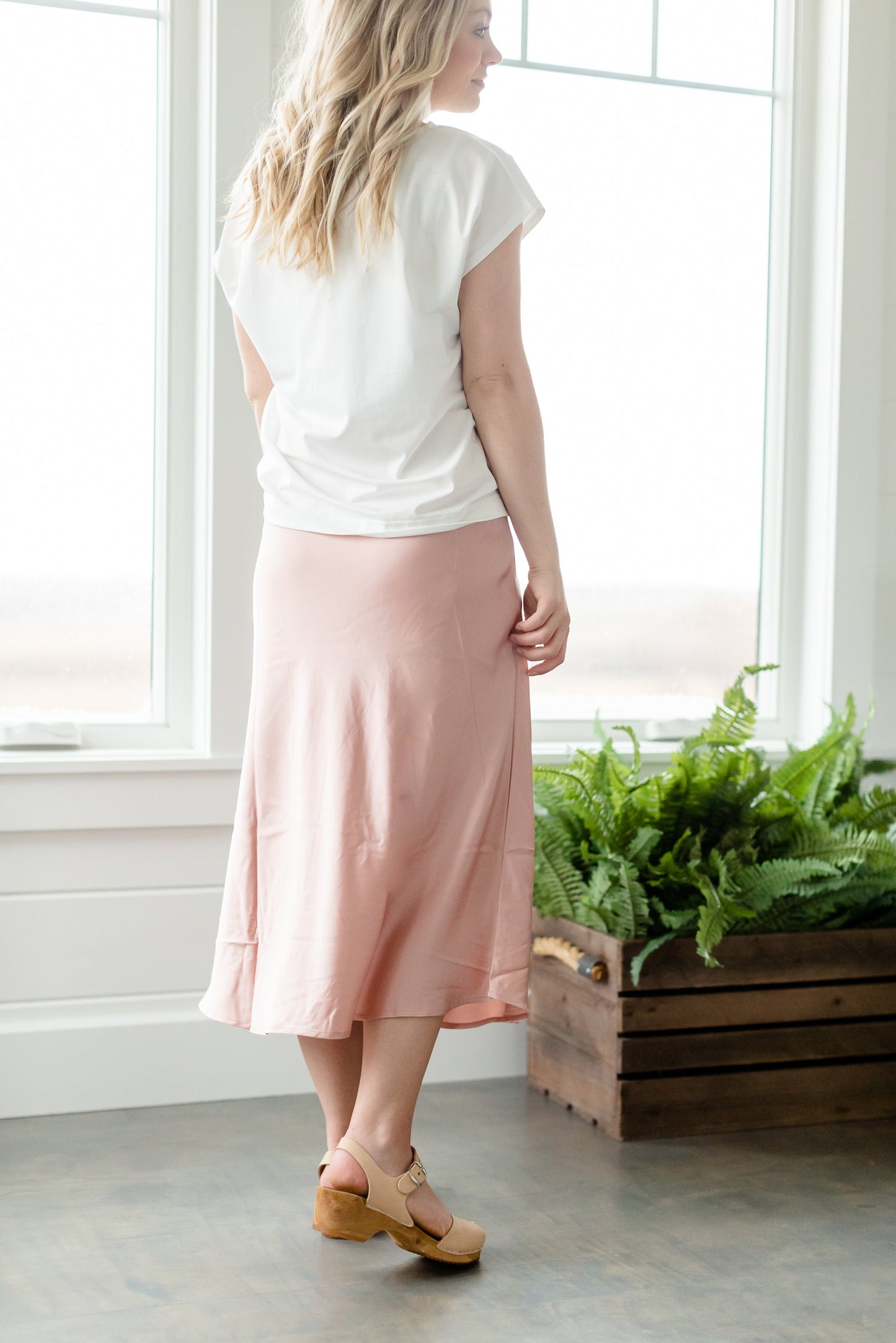 Rose Belted Satin Midi Skirt - FINAL SALE Skirts