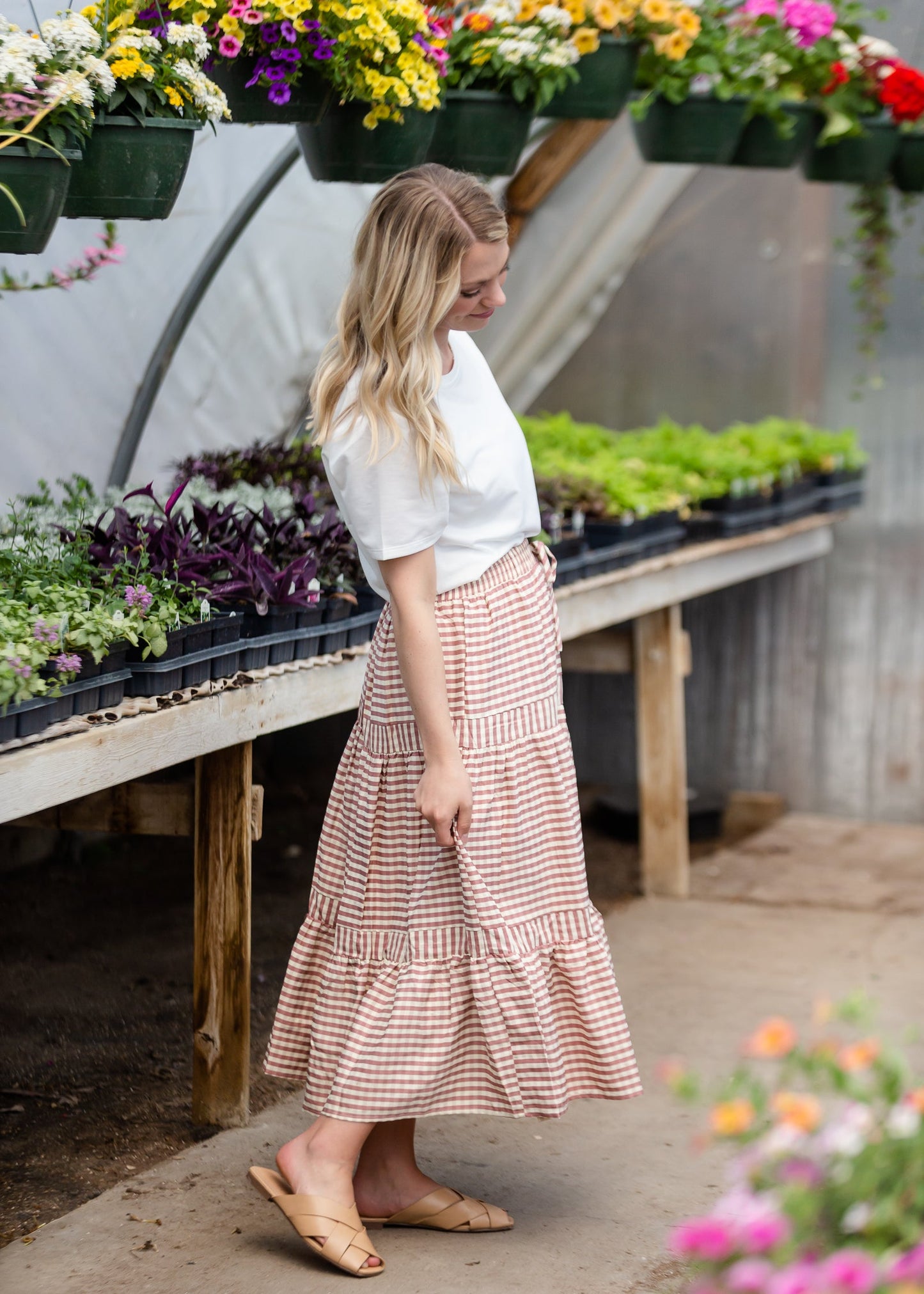 Rose Checkered Midi Skirt - FINAL SALE Skirts