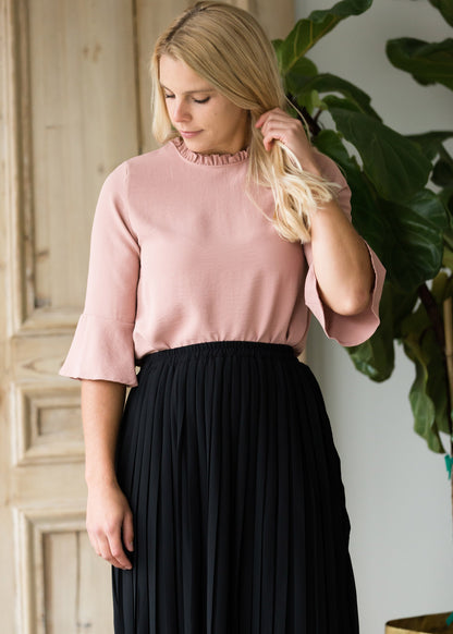 Ruffle Neck Dressy Top - FINAL SALE Tops