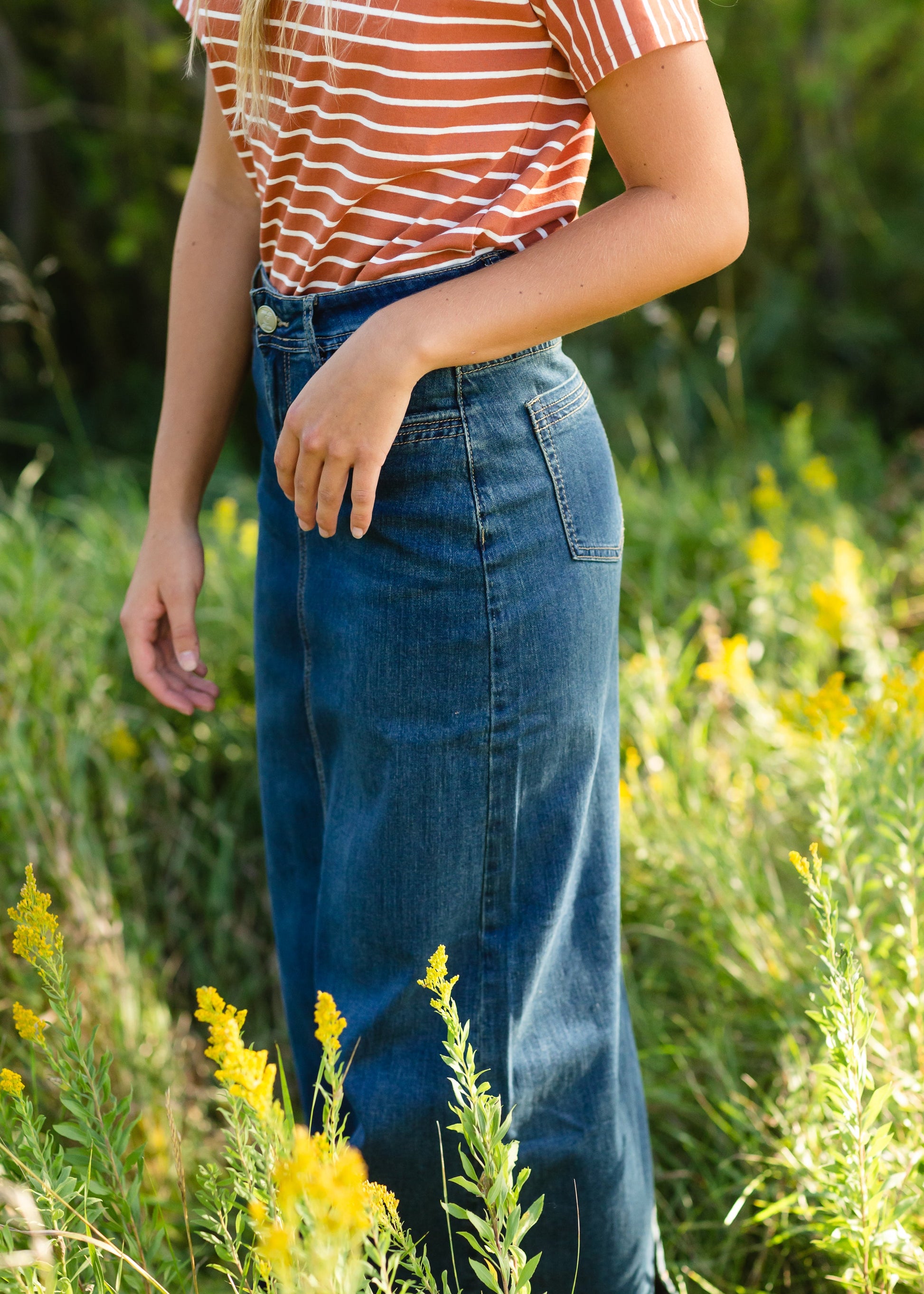 Rust Classic Striped Tee - FINAL SALE Tops