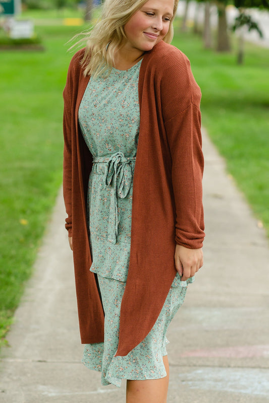 Rust Knit Cozy Cardigan - FINAL SALE Layering Essentials