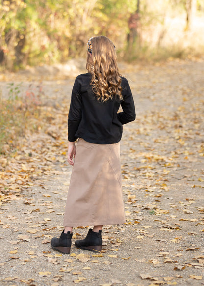 Ruthie A-Line Long Khaki Skirt Skirts