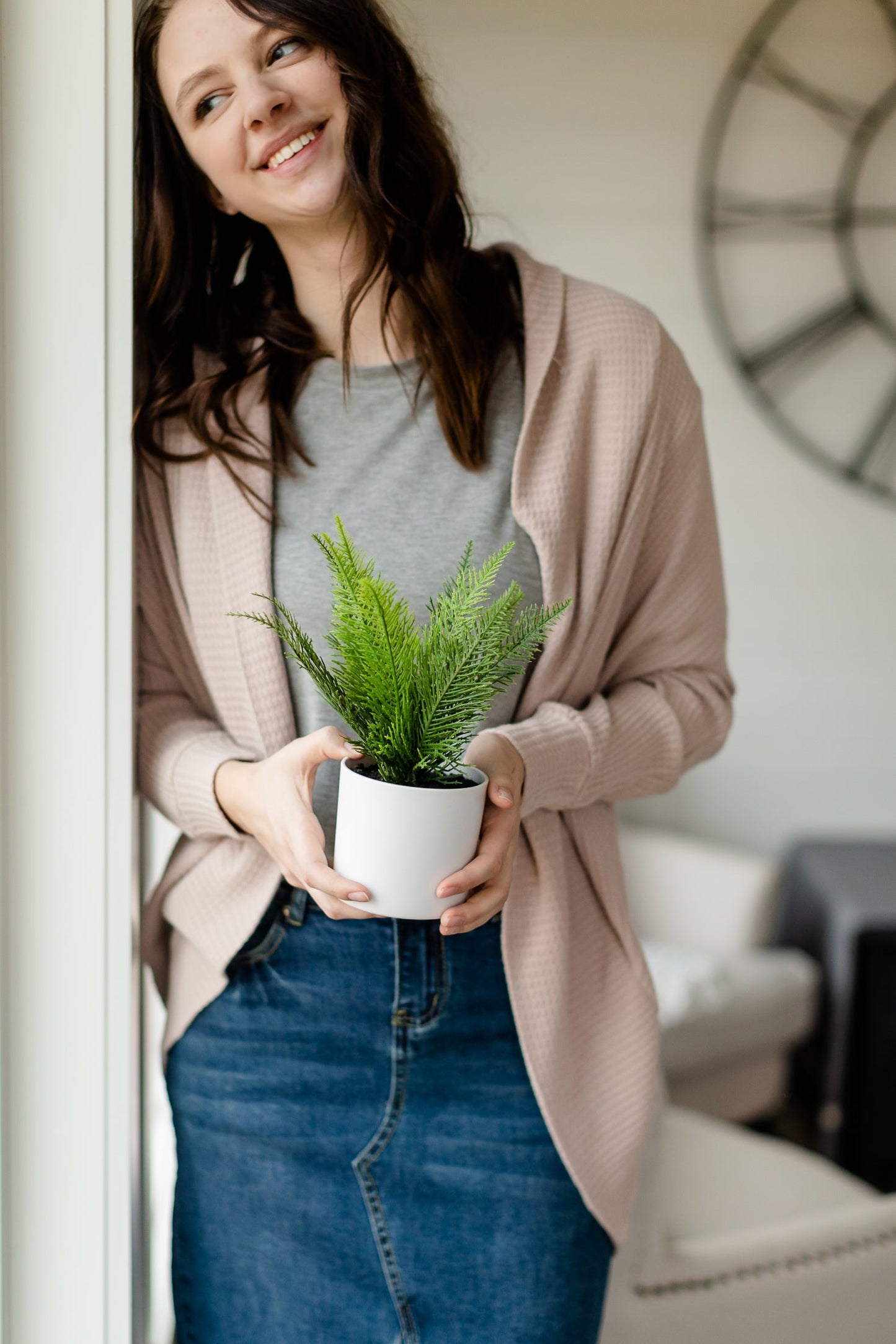 Sandstone Waffle Weave Cardigan - FINAL SALE Tops