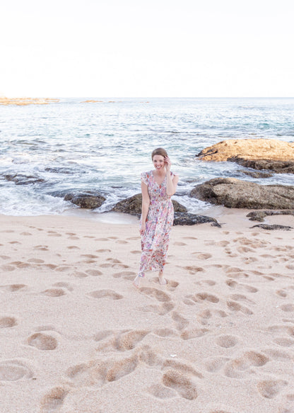 Smocked Floral Print Maxi Dress Dresses Polagram & BaeVely