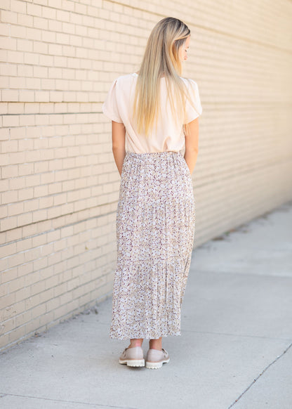 Stretch Waist Tiered Maxi Skirt Skirts