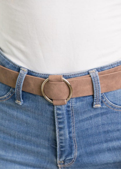 Tan Vegan Leather Ring Belt Accessories Dani & Em