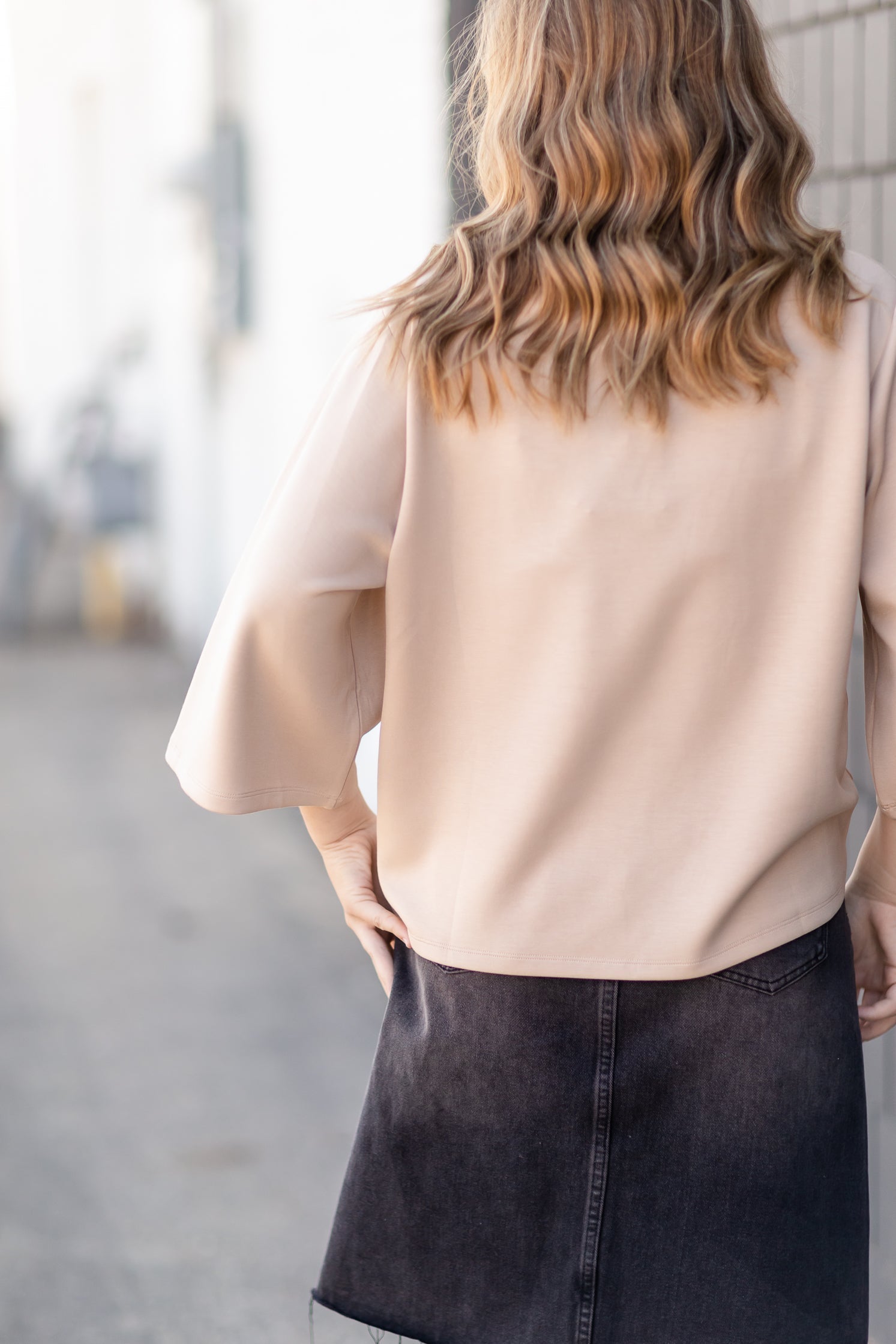 Taupe 3/4 Trumpet Sleeve Top - FINAL SALE Tops