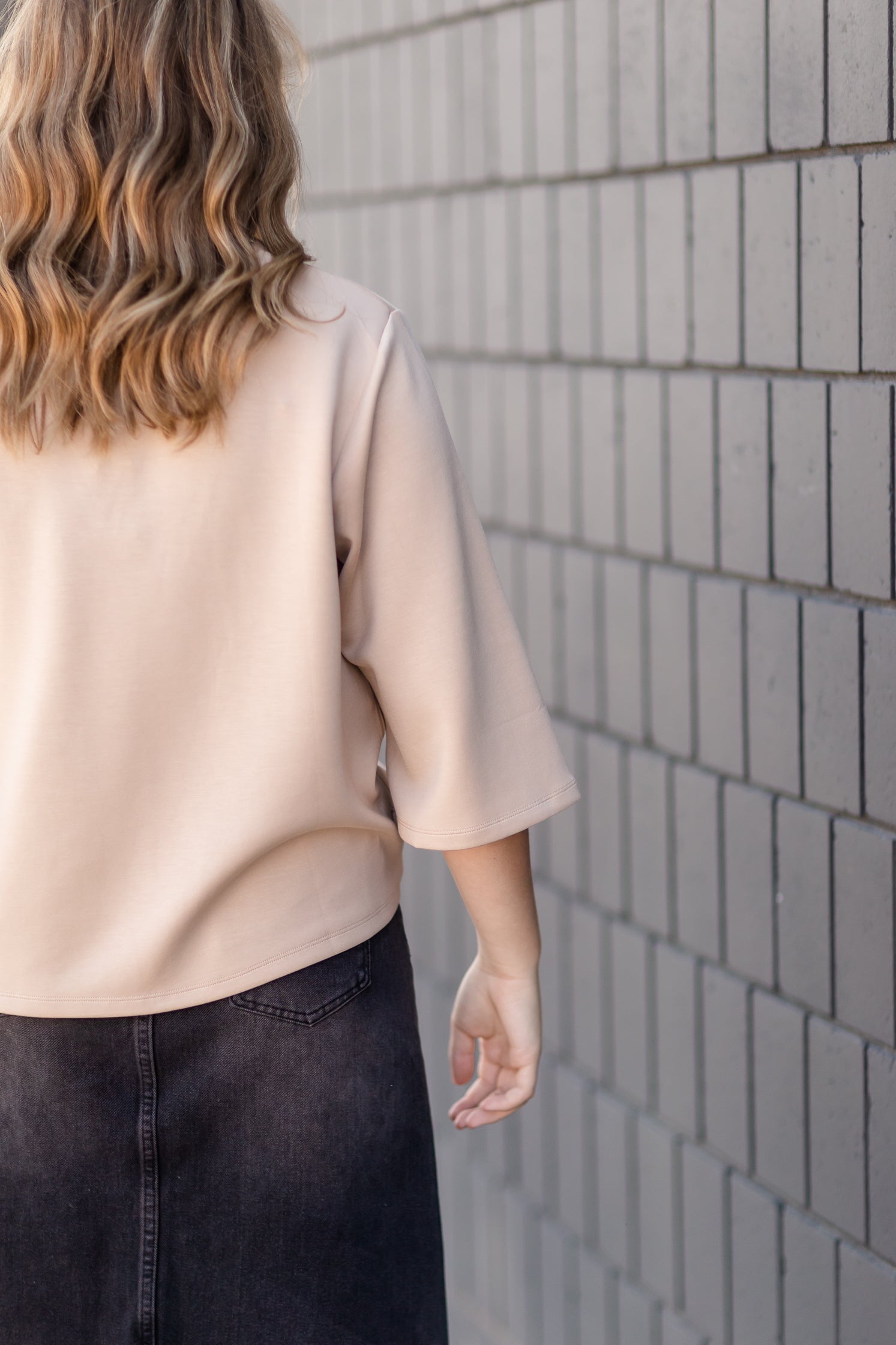 Taupe 3/4 Trumpet Sleeve Top - FINAL SALE Tops