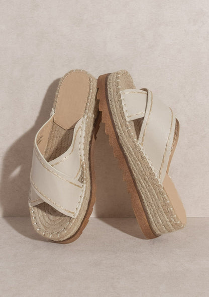 The Lucia Beige Slip On Espadrille Platform Accessories Oasis Society