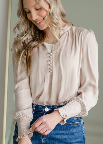 The Petra Ruffle Neck Top Shirt Heartloom