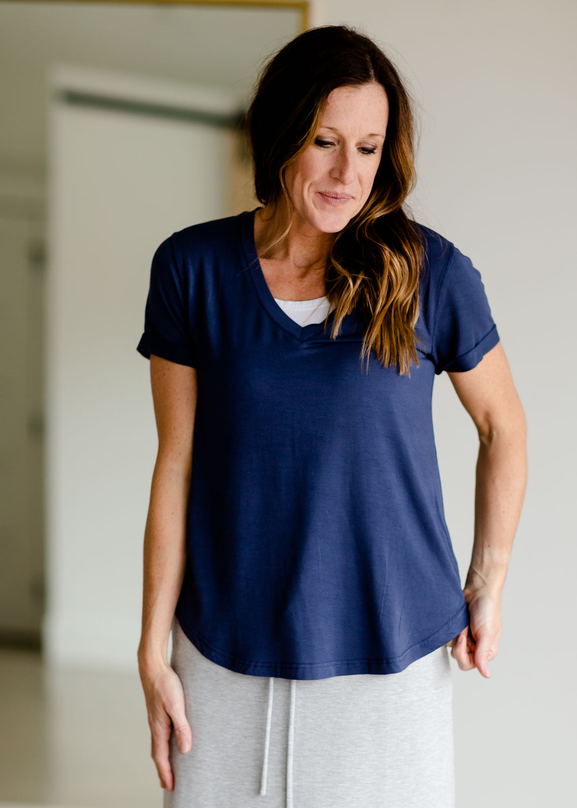 The V Neck Lanelle Short Sleeve Top Shirt Thread & Supply