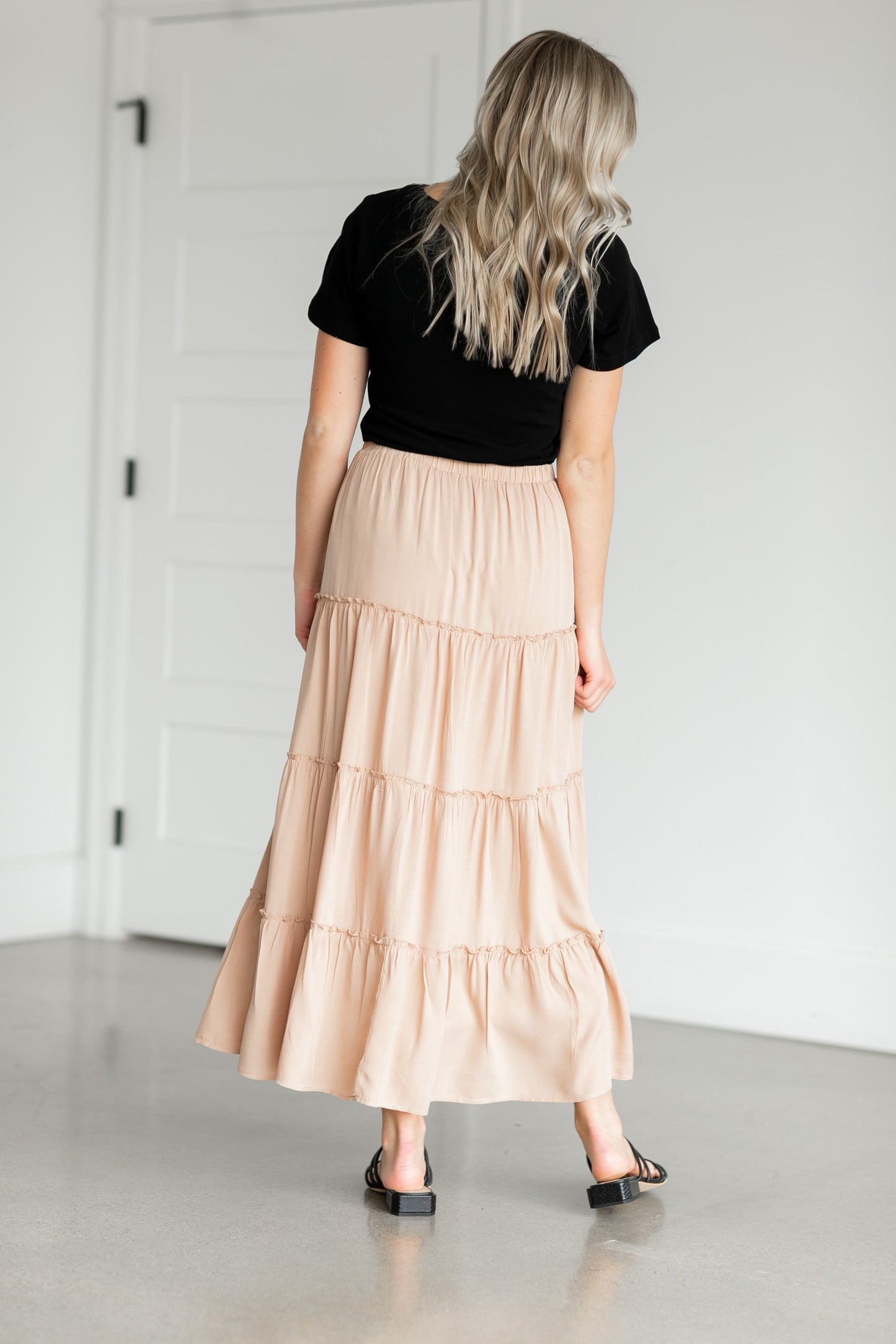 Tiered Lined Maxi Skirt Skirts