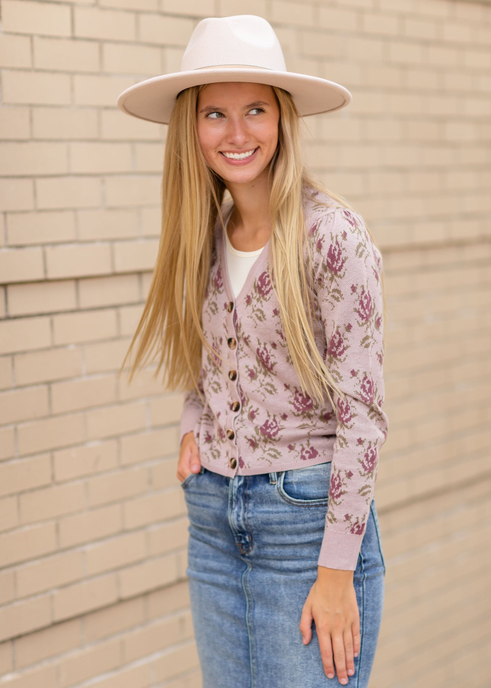 Verbena Floral Cardigan Tops