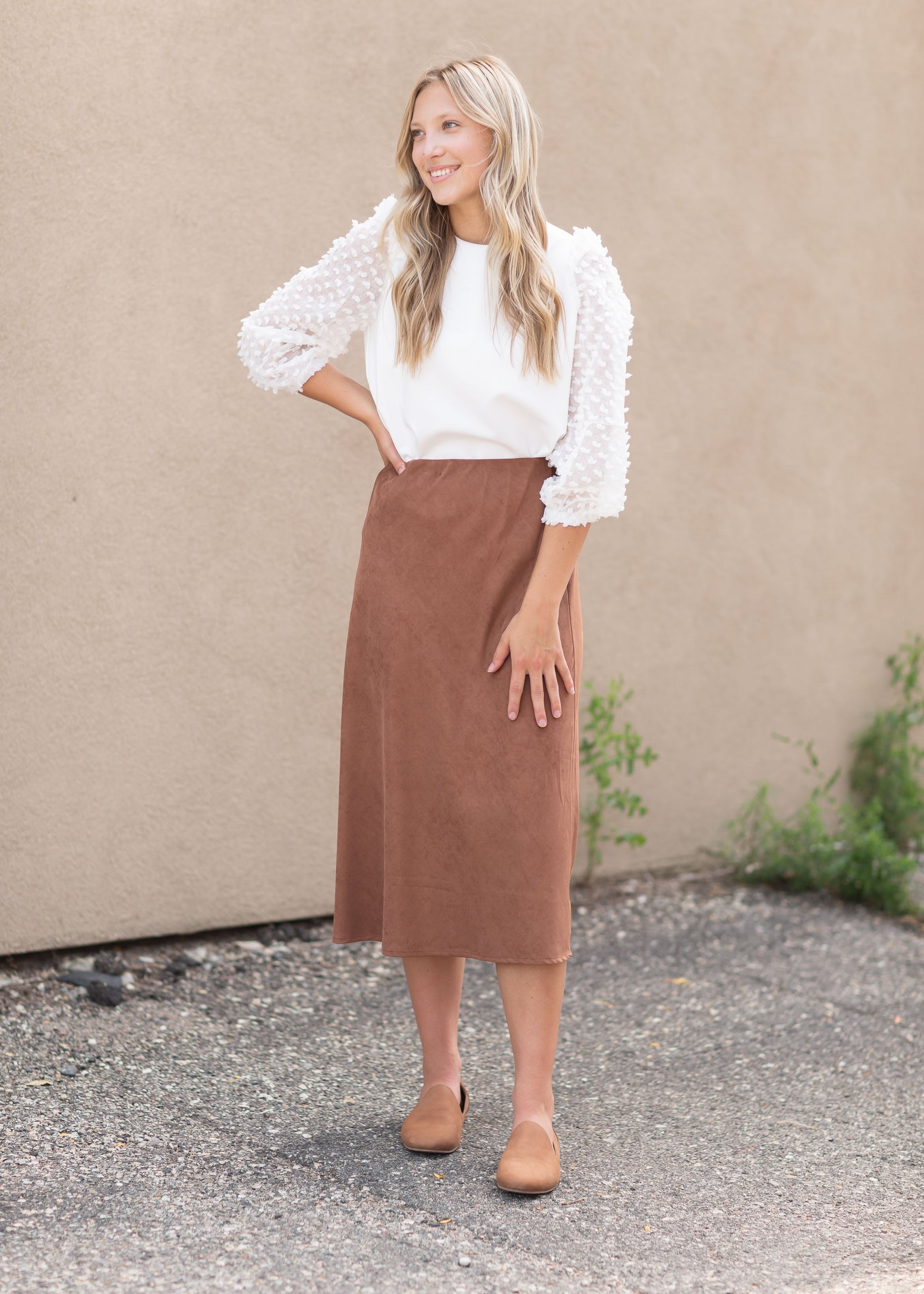 White Fringe Sleeve Knit Top Tops